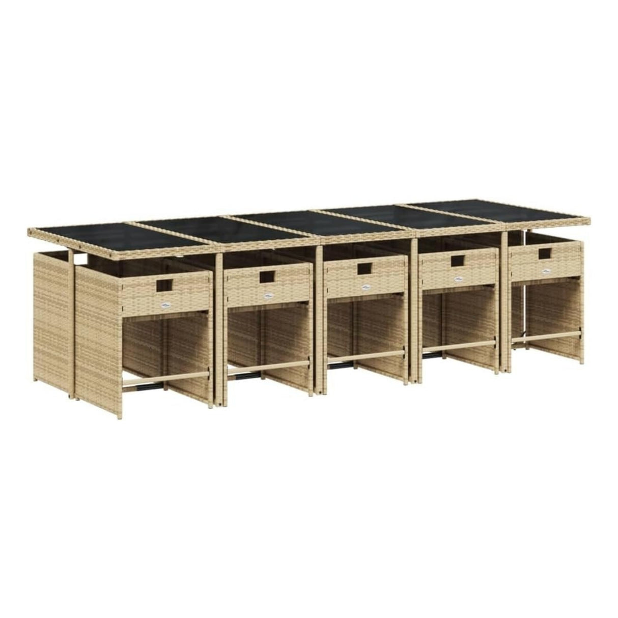 11-Piece Outdoor Rattan Wicker Dinning Set