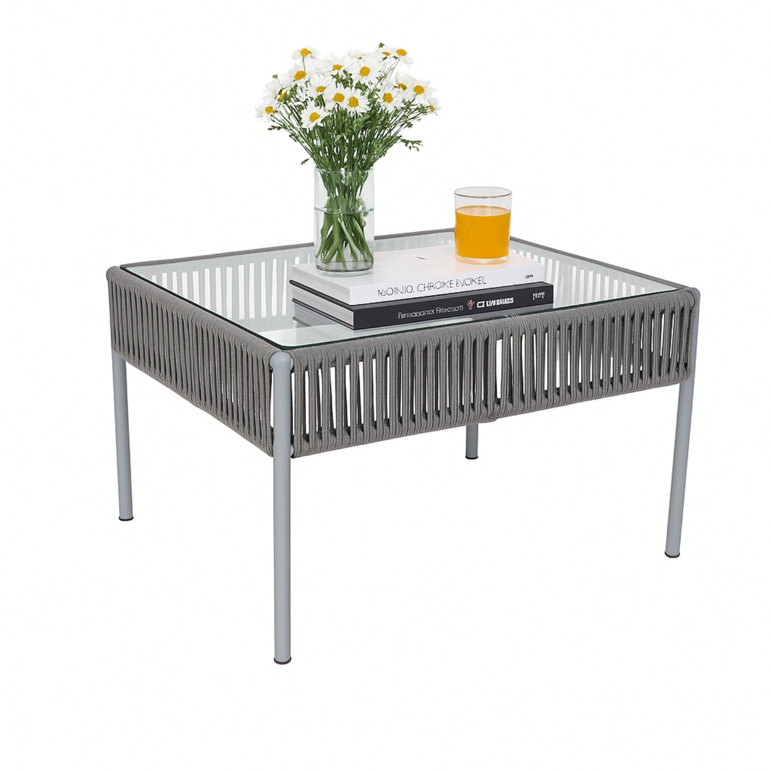 Outdoor 4 Piece Modern Woven Rope Sofa Set