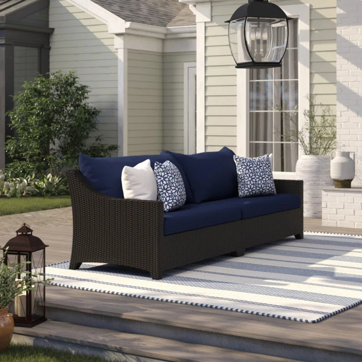 Outdoor All-Weather Rattan Wicker Three Seater Sofa