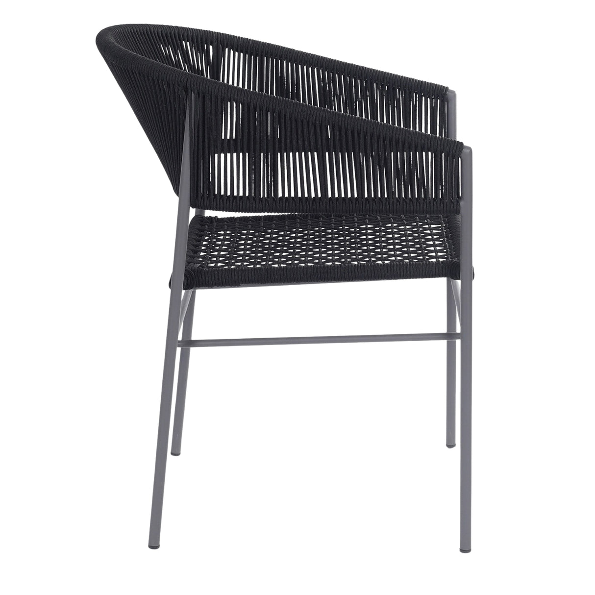 3-Piece Black Rope Outdoor Patio Set