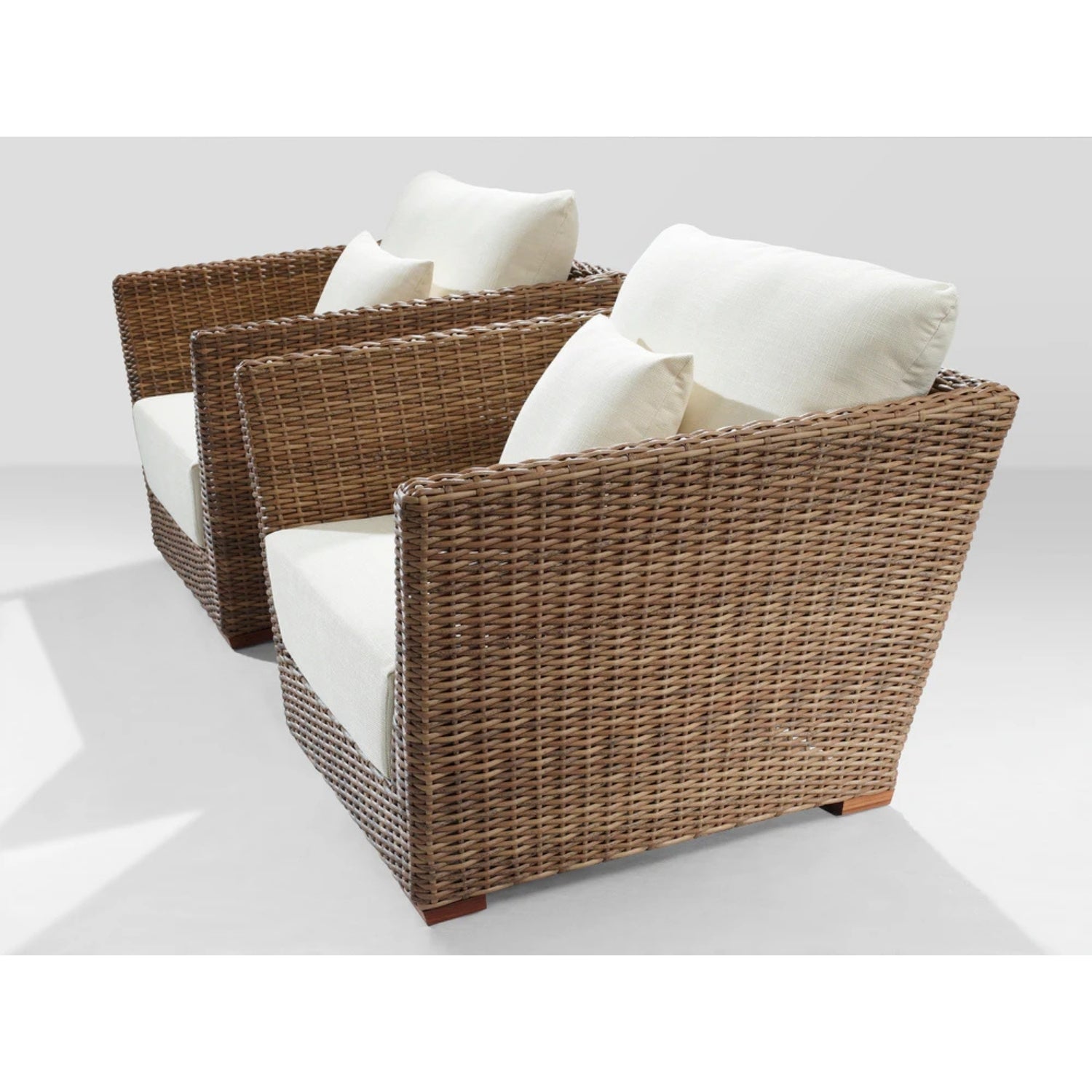 5-Piece Outdoor Wicker Sofa Set With 2-Tier Glass Top Tables