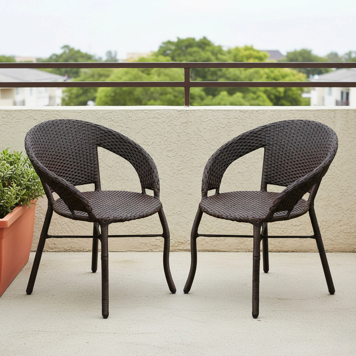 3-Piece Outdoor Rattan Wicker Patio Bistro Set