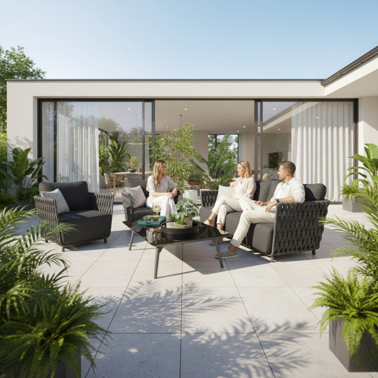 4-Piece Outdoor Rope Sofa Set