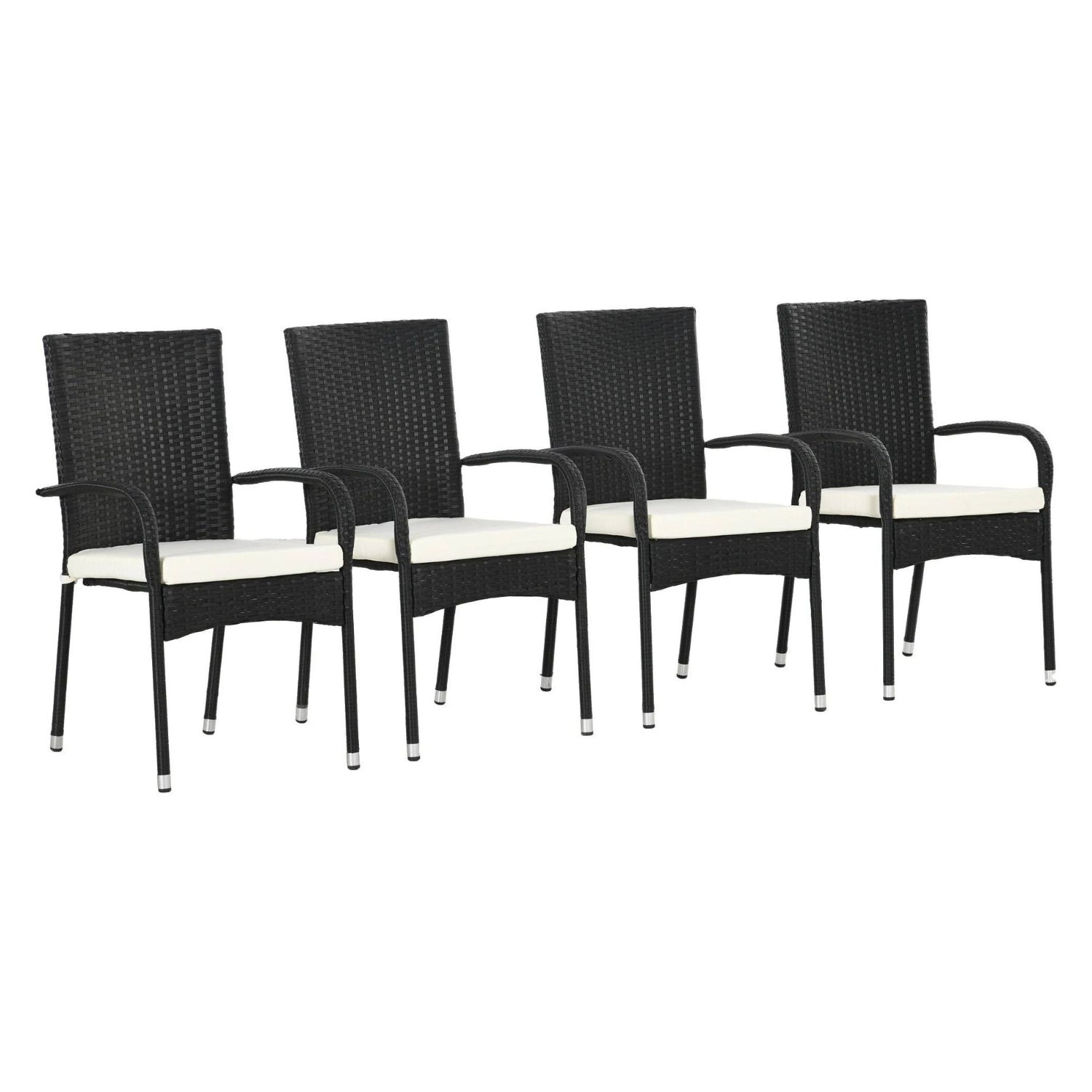 4-Piece Outdoor Rattan Wicker Patio Dining Chairs