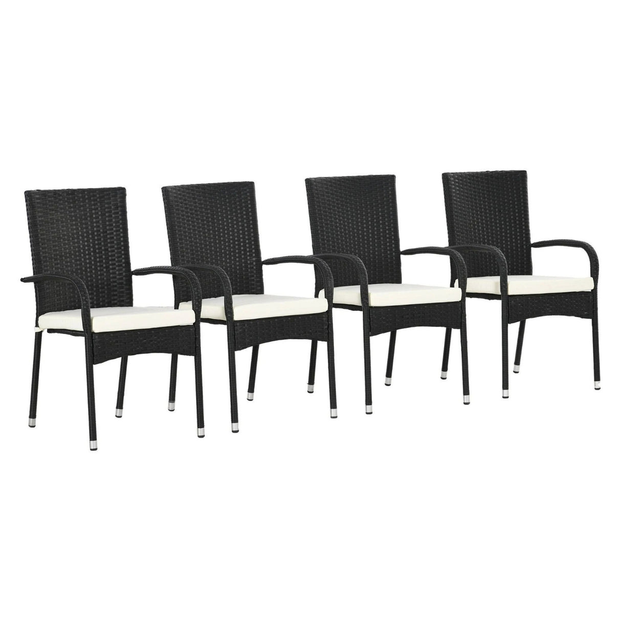 4-Piece Outdoor Rattan Wicker Patio Dining Chairs
