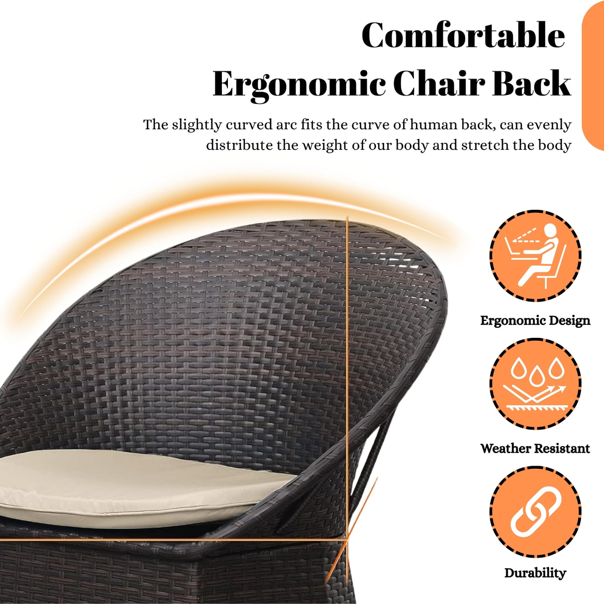 3-Piece Outdoor Rattan Wicker Patio Set