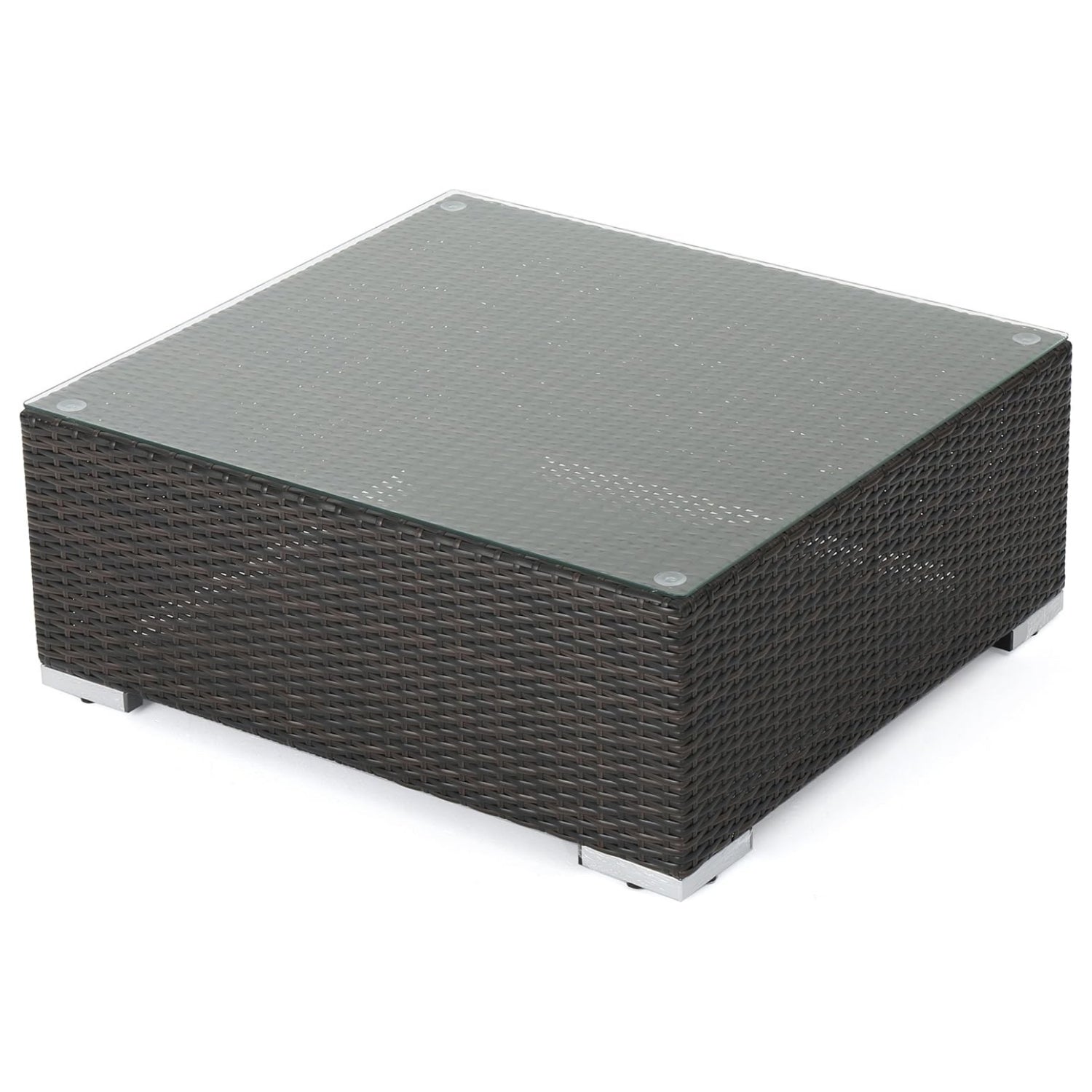 7-Piece Rattan Sectional Sofa Set (Dark Brown/Cream)