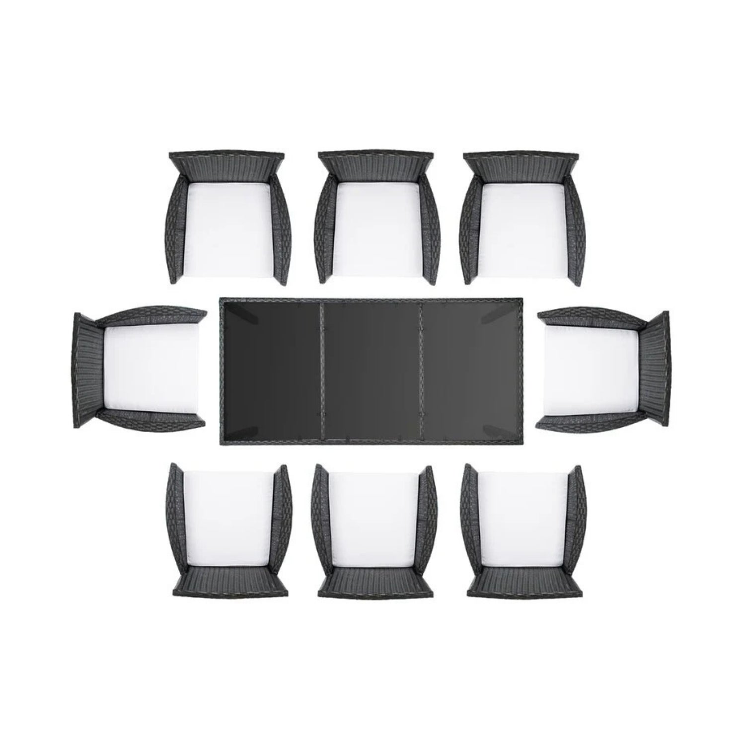9-Piece Outdoor Rattan Wicker Dinning Table Set