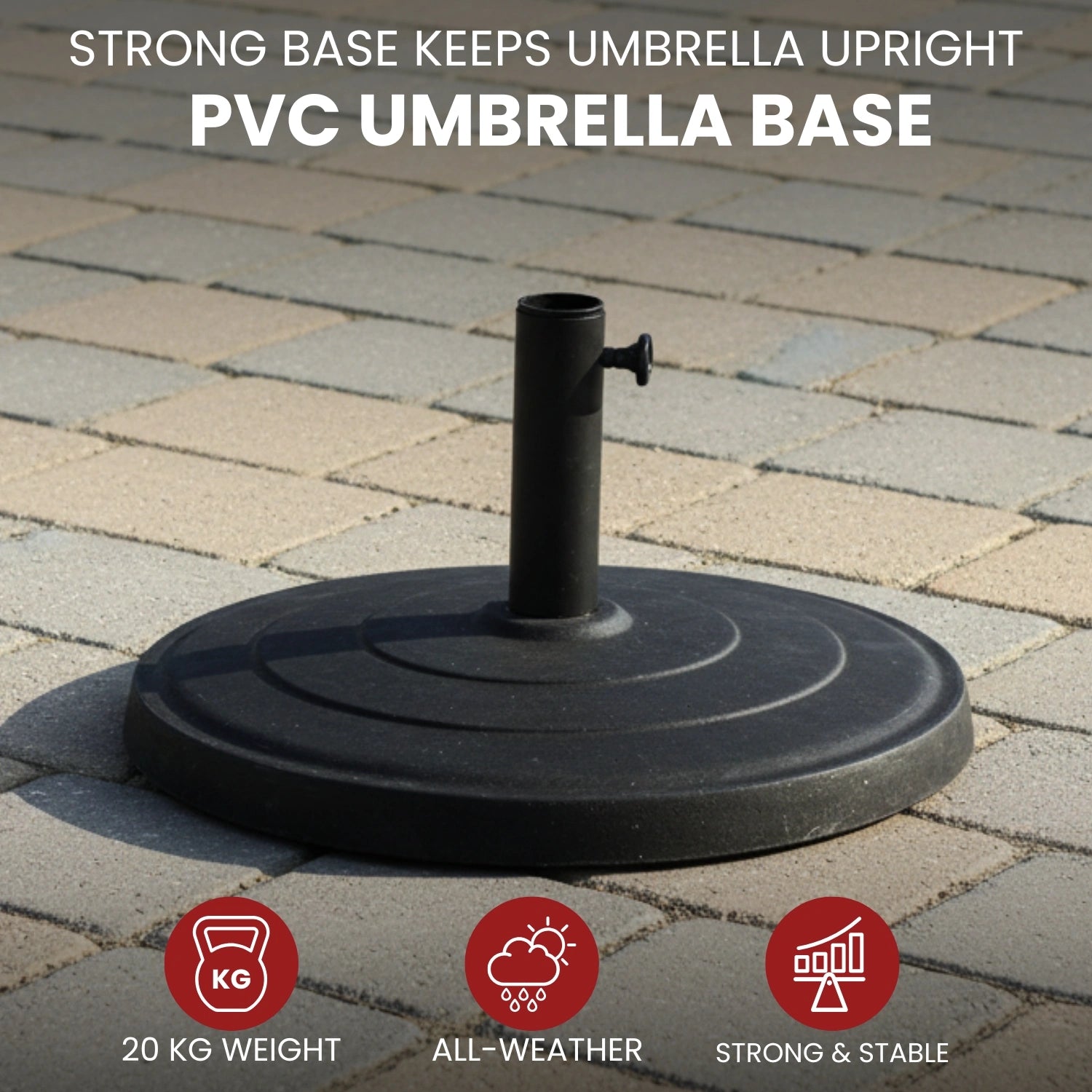 9ft Red Color Outdoor Patio Umbrella with Centre Pole