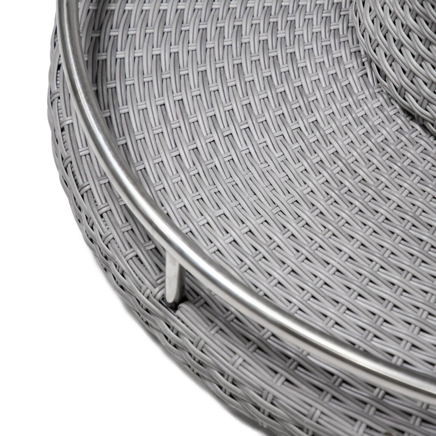 7-Piece Outdoor Rattan Wicker Bar Set with Round Glass Top Table