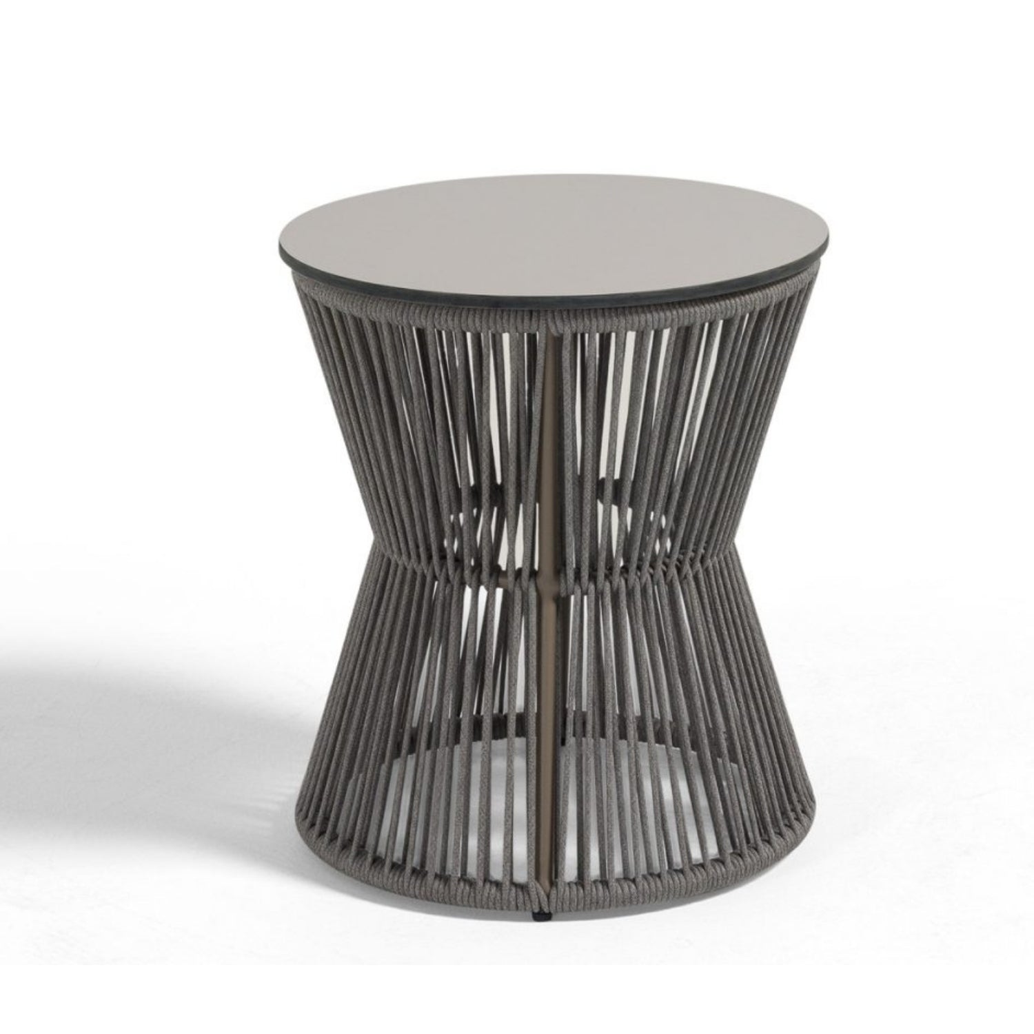 Outdoor Rope 4-Piece Patio Sofa Set with Glass Top Tables