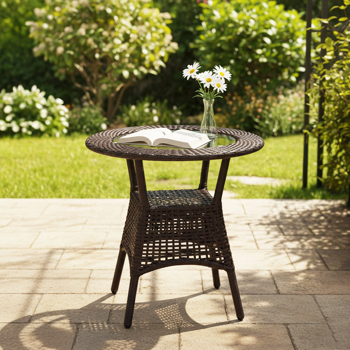 3-Piece Outdoor Rattan Wicker Patio Bistro Set