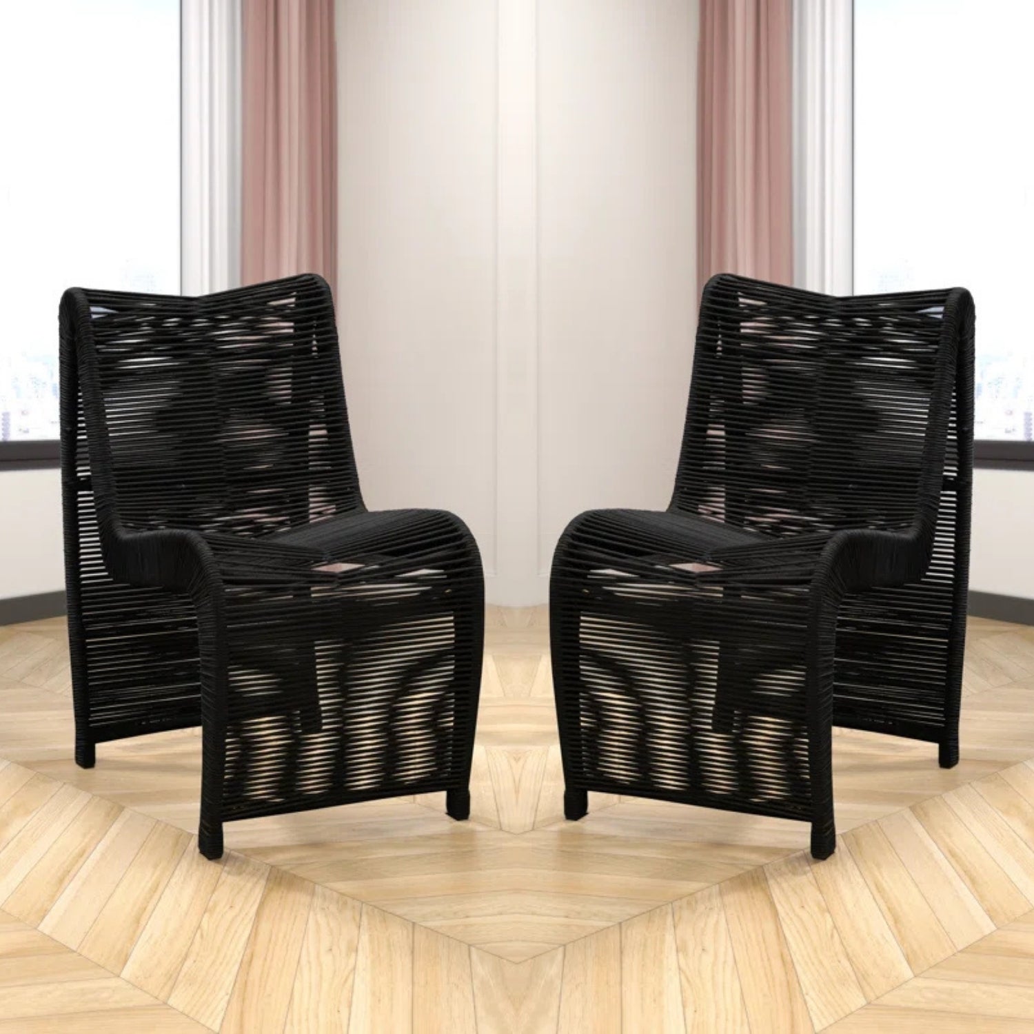 2-Piece Outdoor Rope Patio Chairs