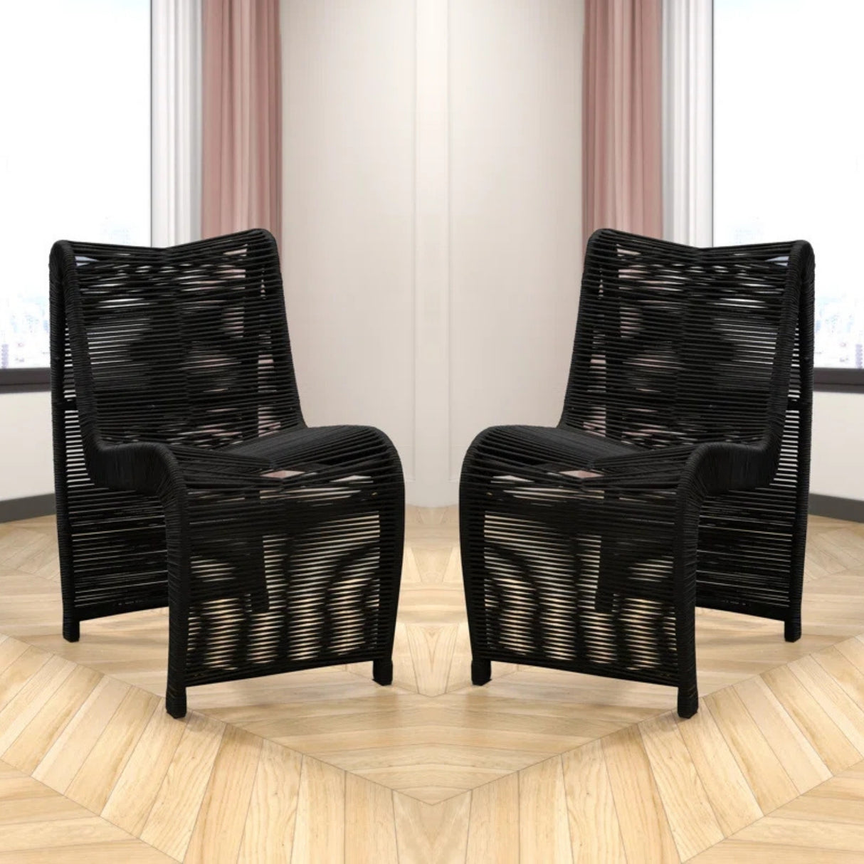 2-Piece Outdoor Rope Patio Chairs