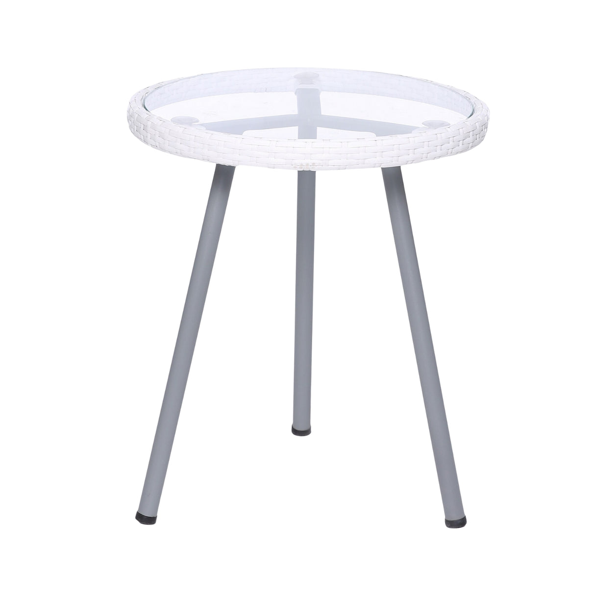 3-Piece Outdoor White Wicker Patio Set