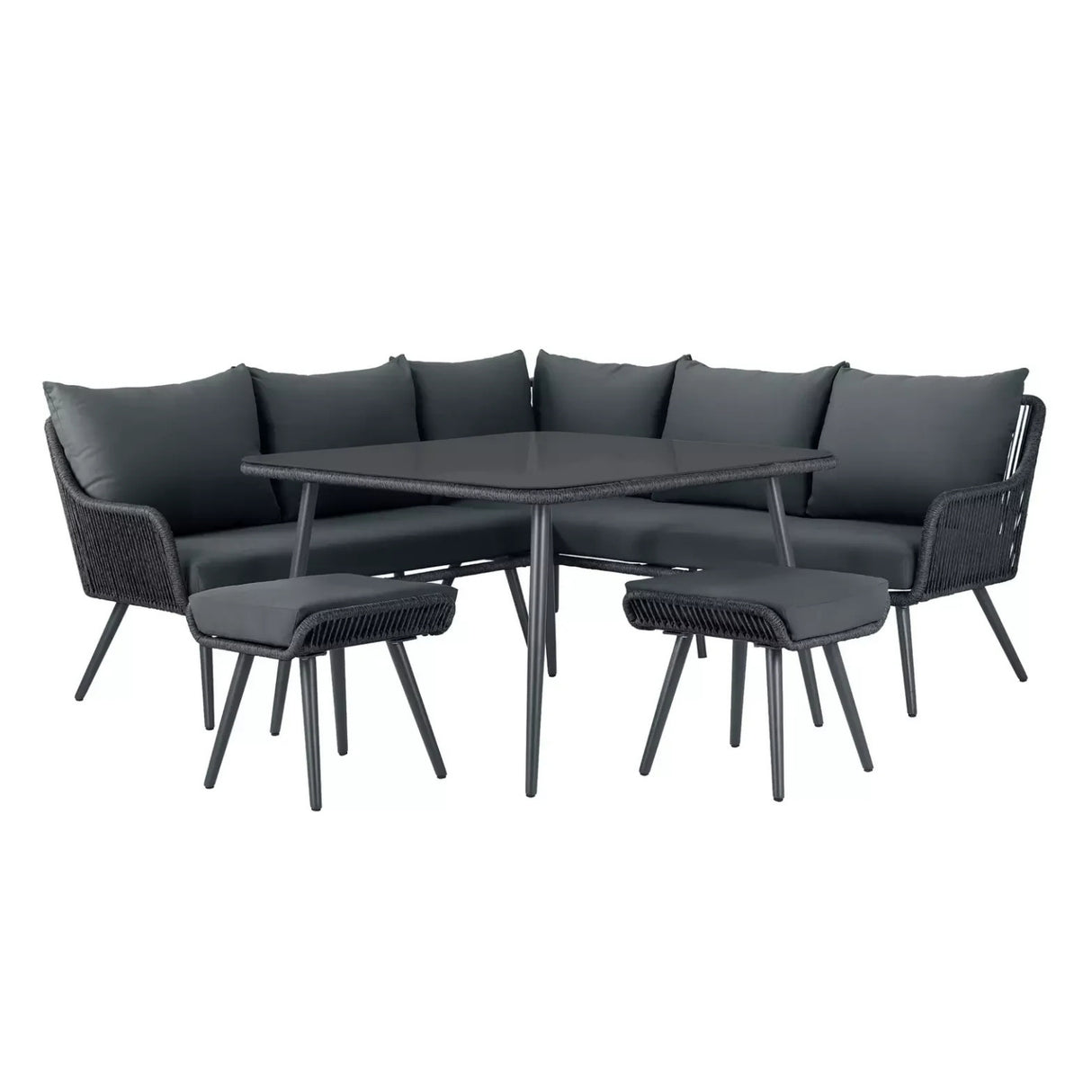 L-Shape Outdoor Rope Sofa Set