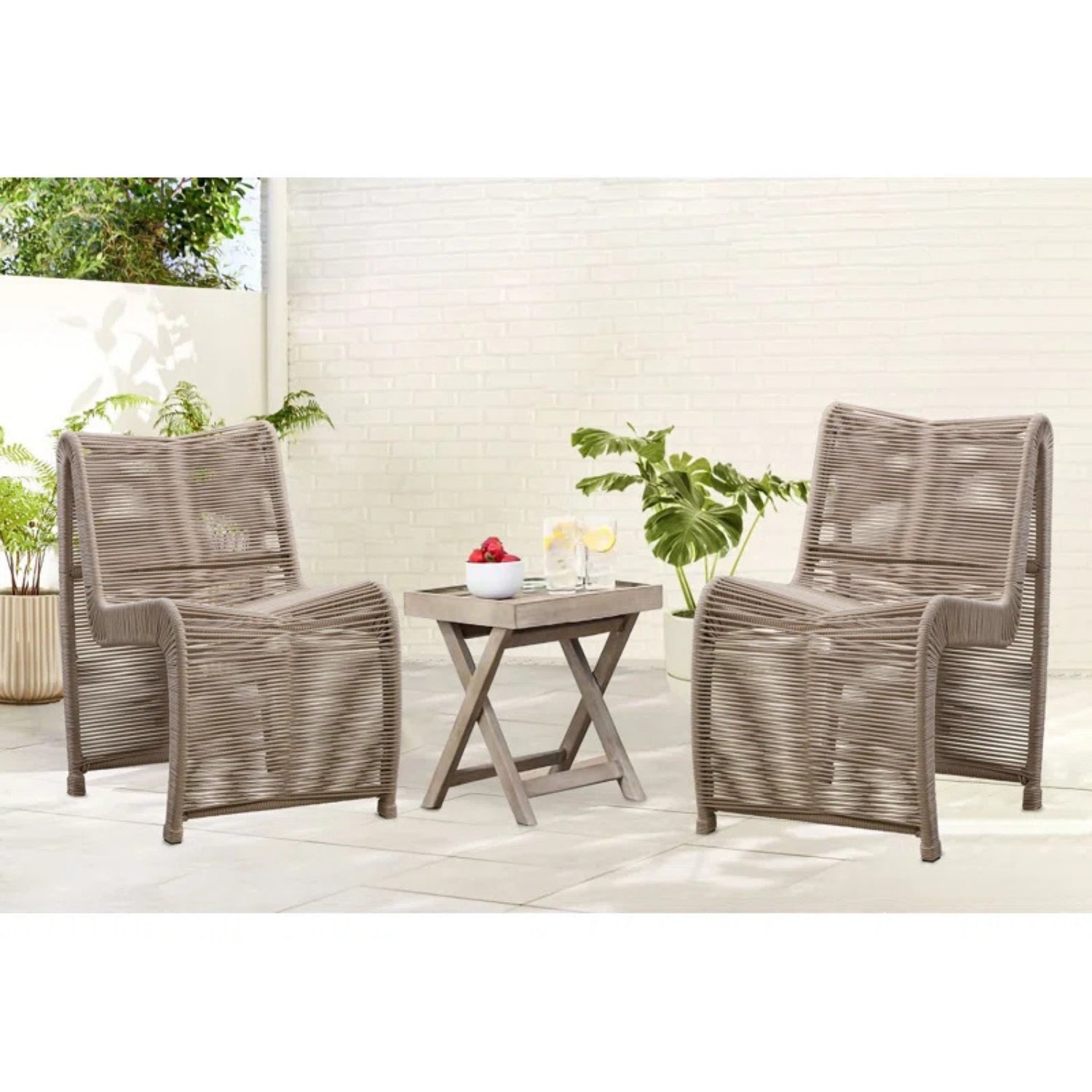 2-Piece Outdoor Rope Patio Chairs