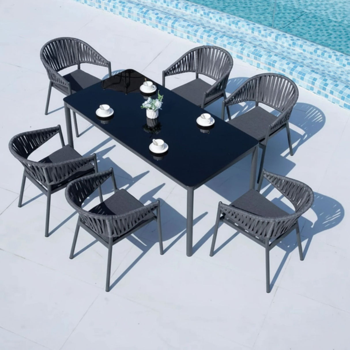 All Weather Resistant 7-Piece Outdoor Dining Set (Grey)