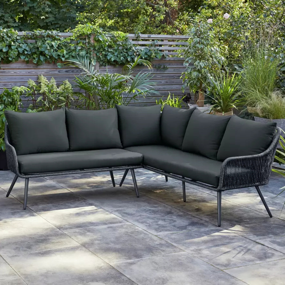 L-Shape Outdoor Rope Sofa Set