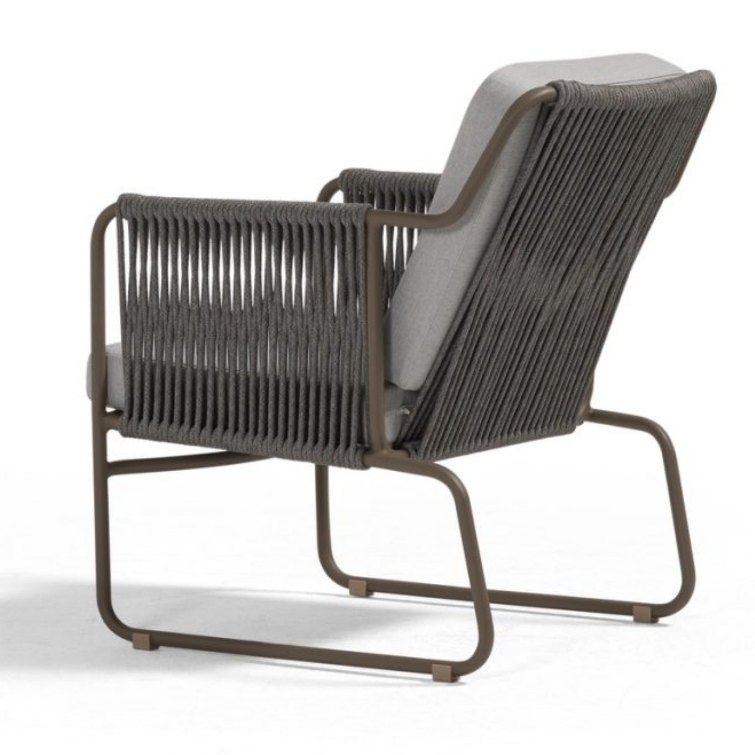 Outdoor Rope Loveseat Sofa Set With Wooden Top Table