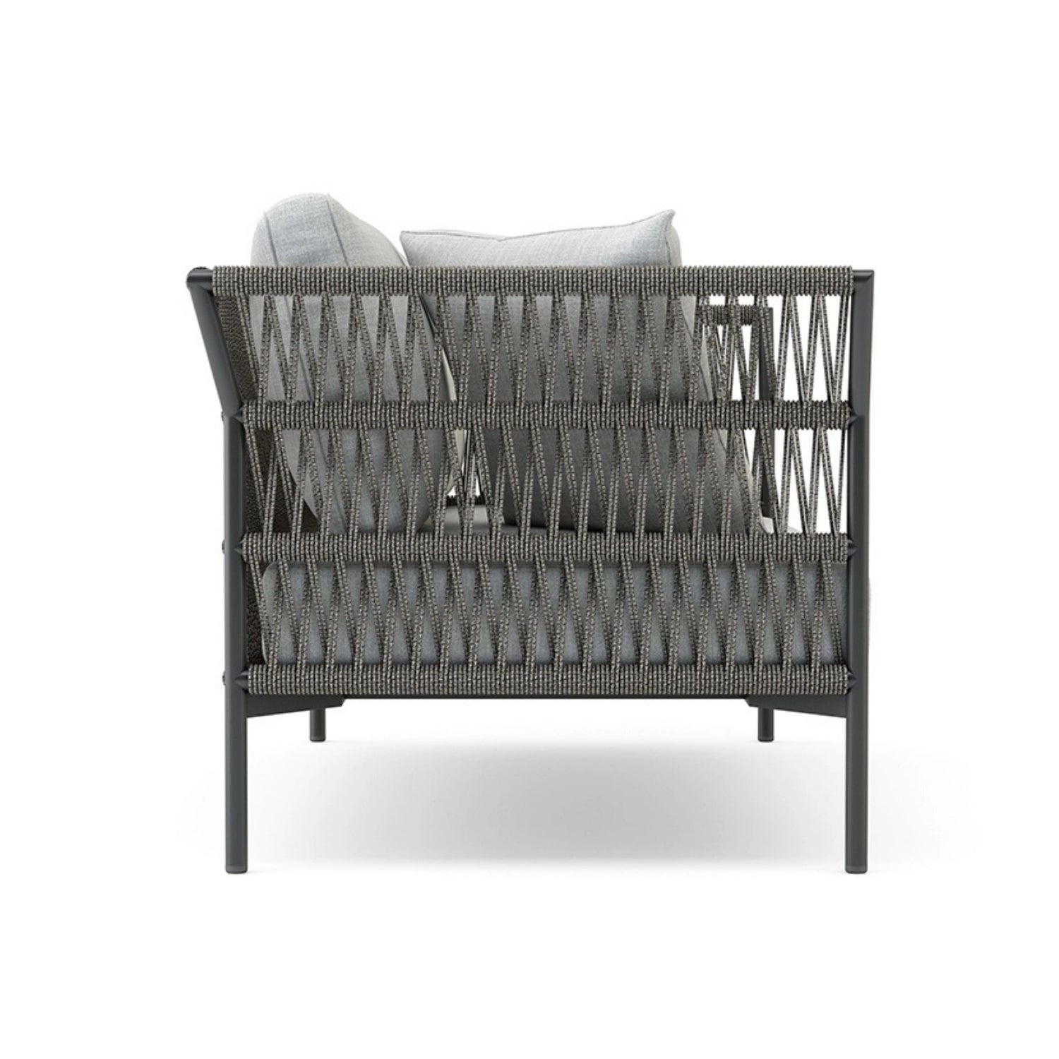 Outdoor Rope 7-Seater Sofa Set With Glass Top Table