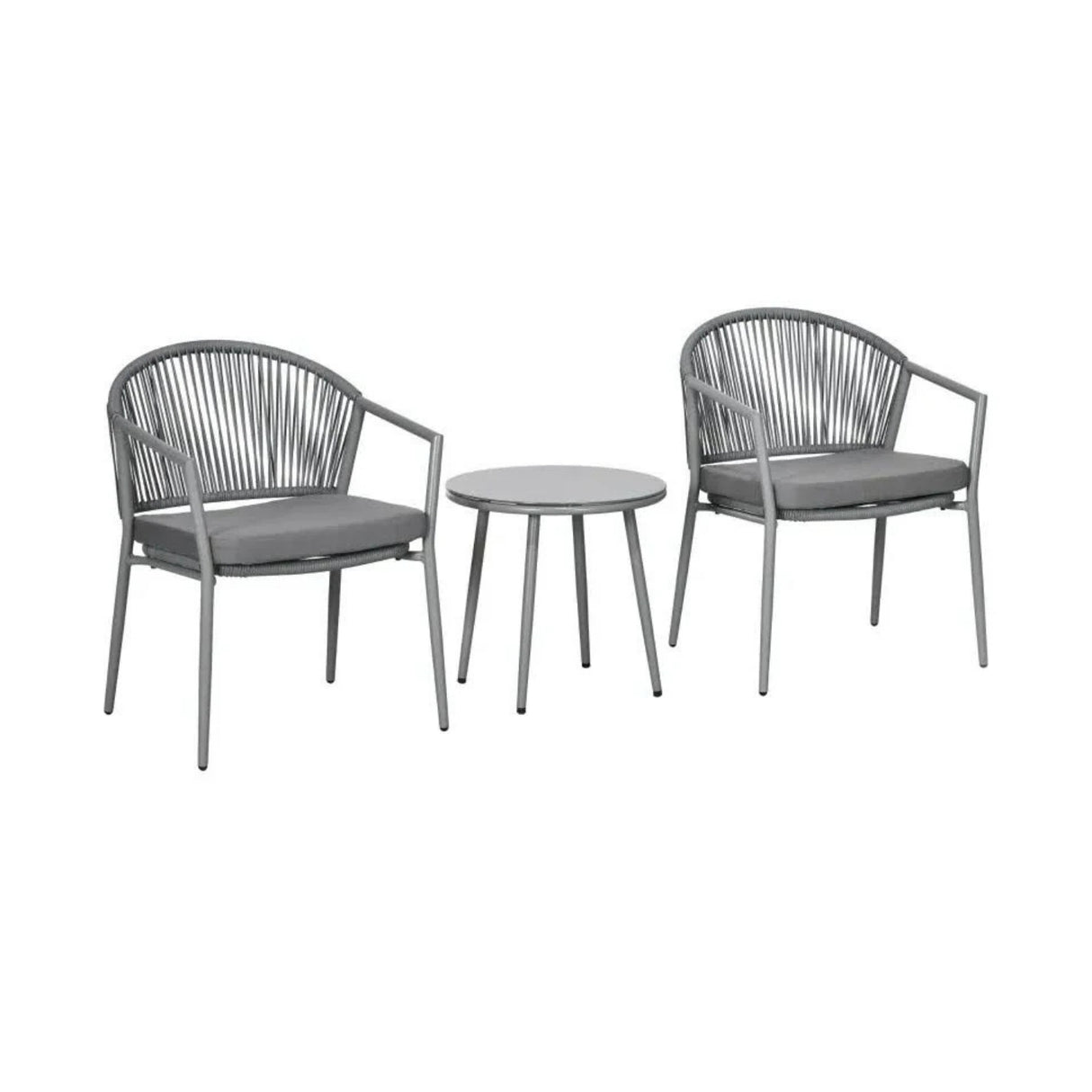 3 Piece Garden Outdoor Rope Patio Set