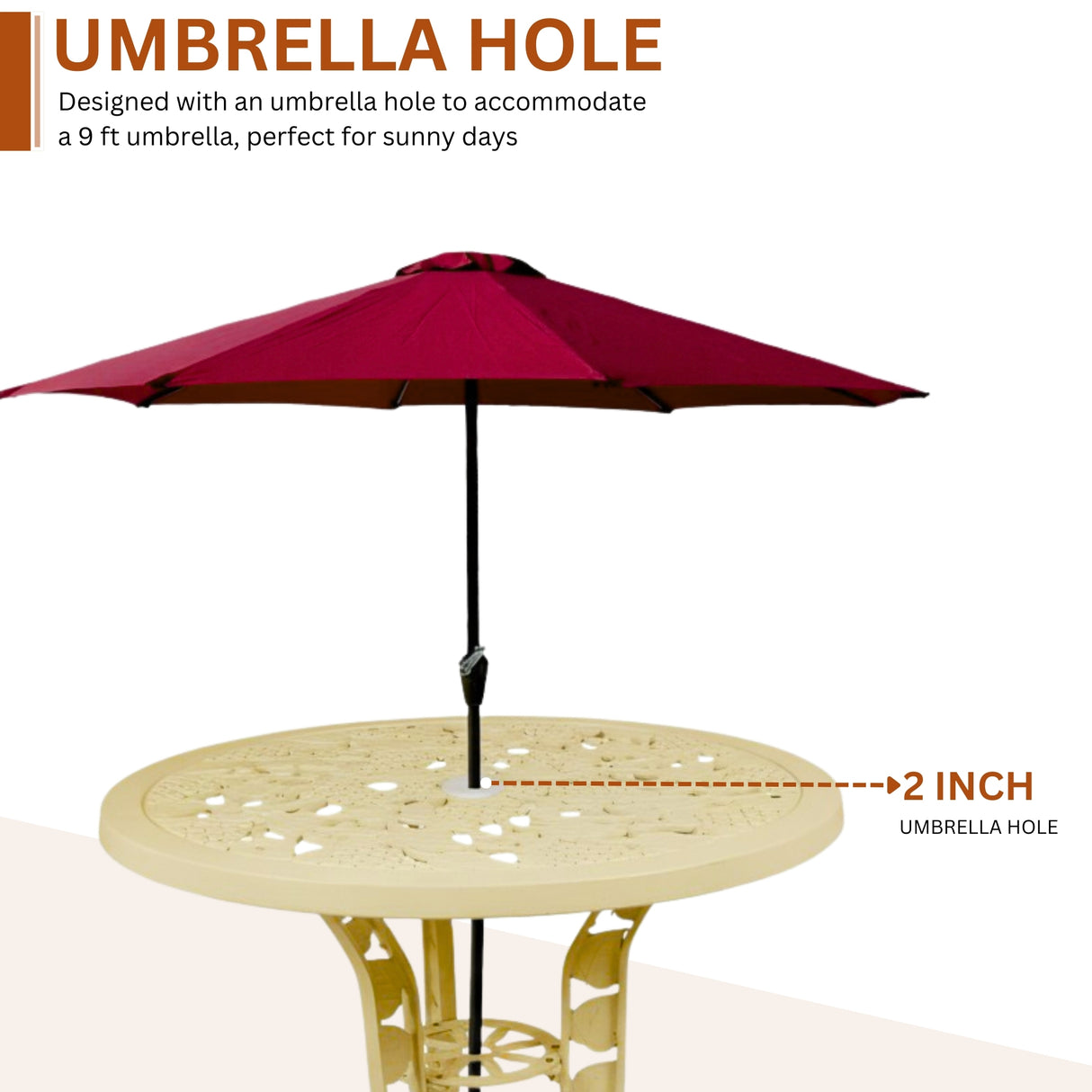 Outdoor 4-Piece Cast Aluminum Patio Bistro Set (Beige)