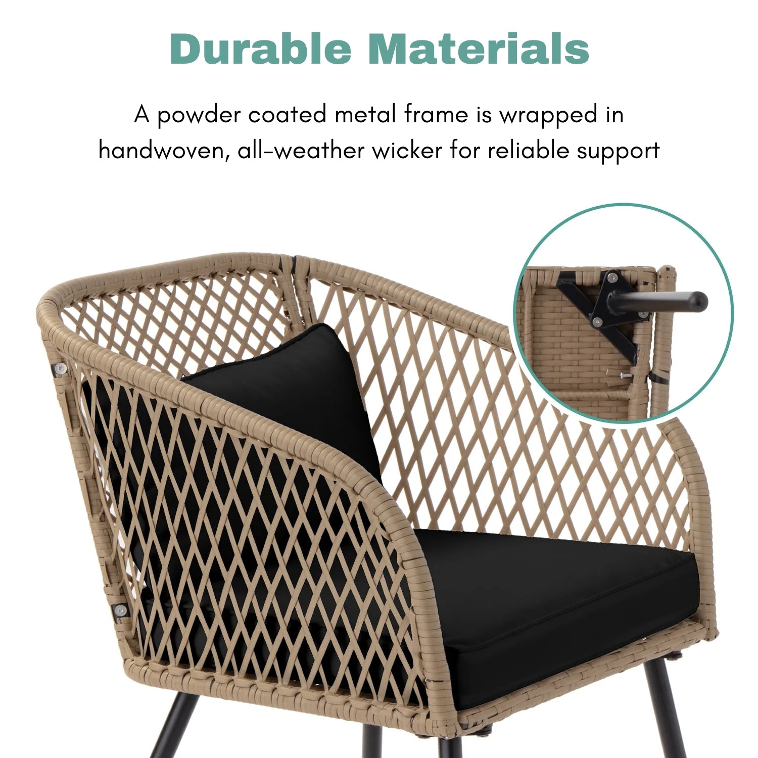Outdoor Wicker 3-Piece Patio Set