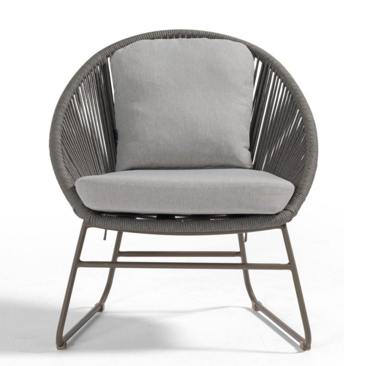 Outdoor Rope 4-Piece Patio Sofa Set with Glass Top Tables