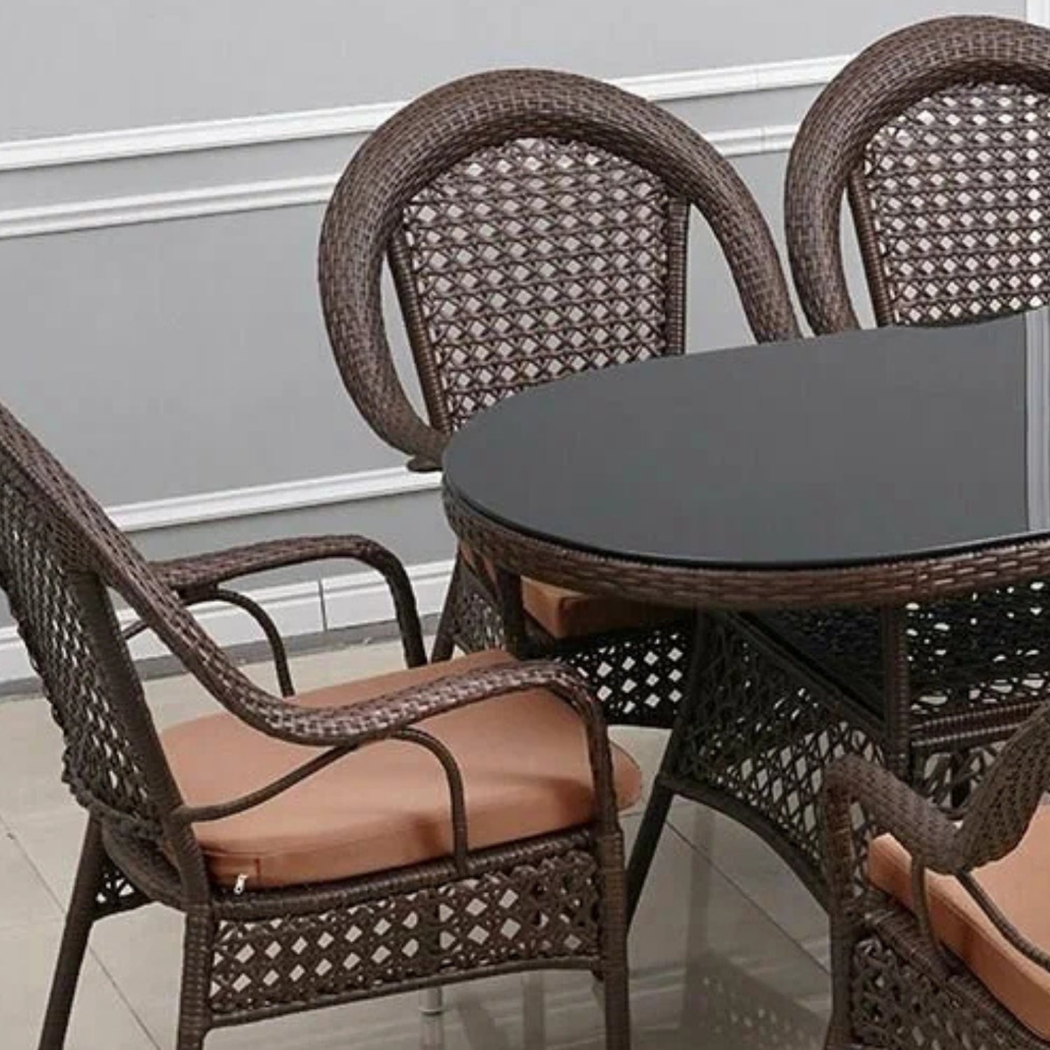 Outdoor All-Weather Resistant Rattan Wicker 7-Piece Dining Set
