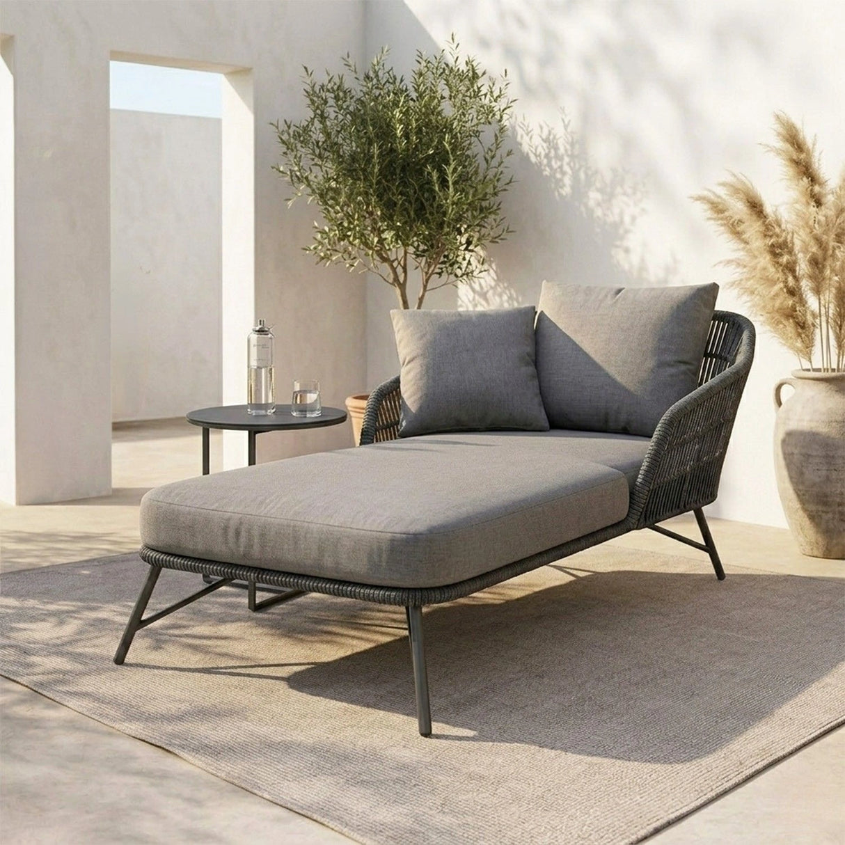 Outdoor Rope Patio Single Seater Daybed All Weather Furniture