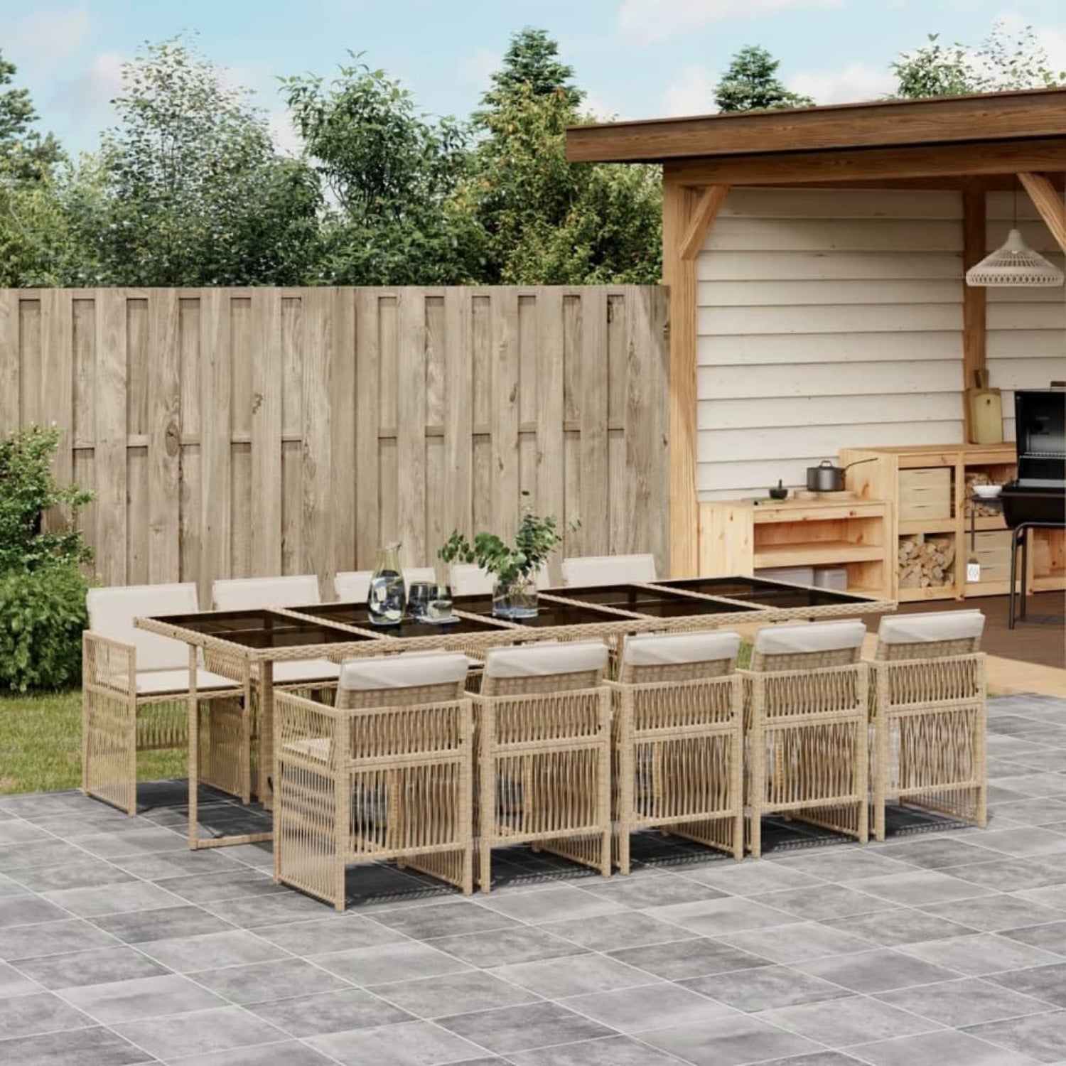 10 Seater Outdoor Rattan Wicker Dinning Set