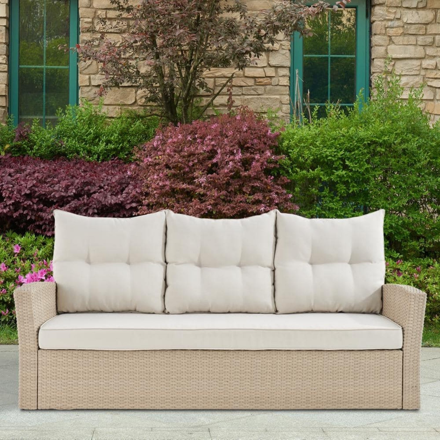 3-Seater Outdoor Rattan Wicker Patio Sofa