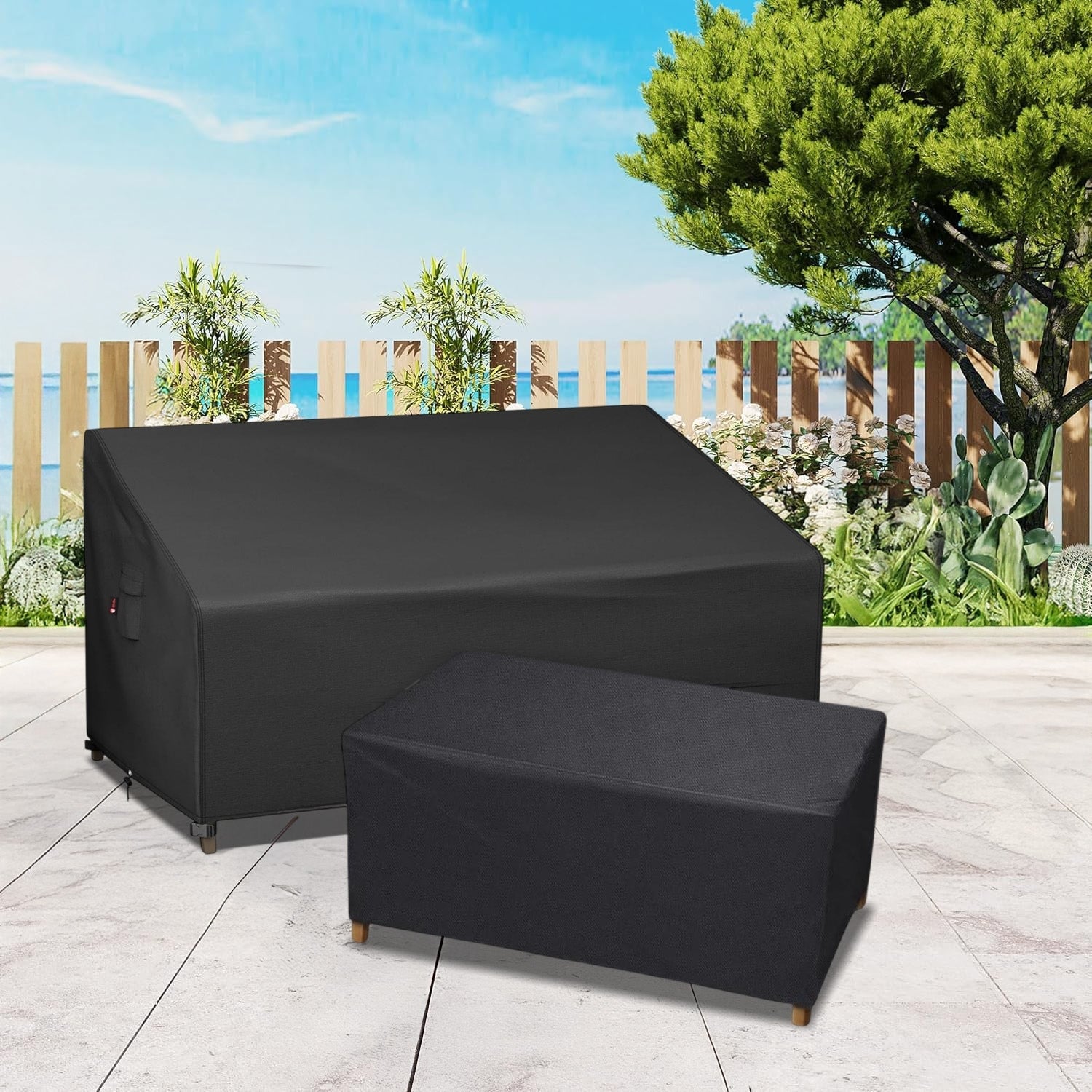 Outdoor Double Seater Sofa With Table Cover
