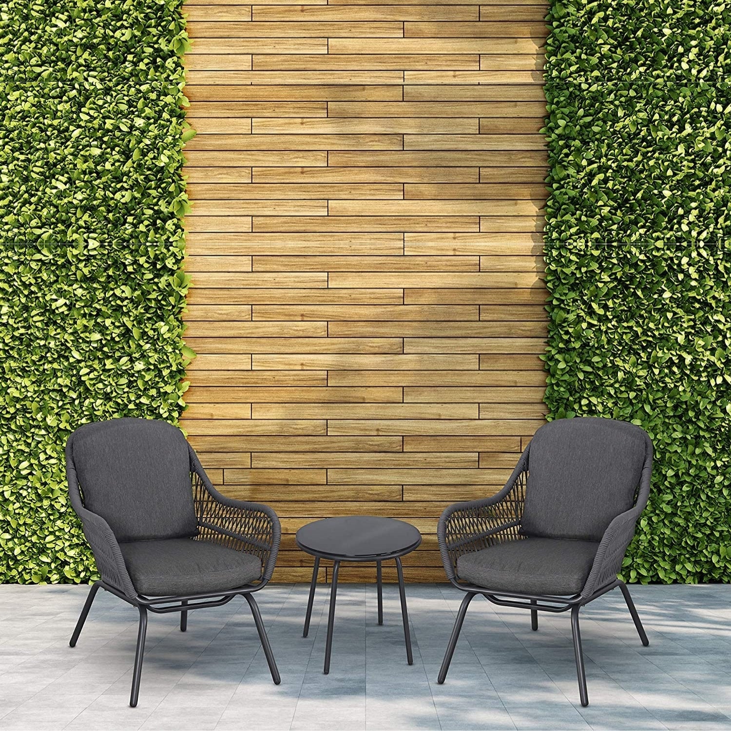 3 Piece Outdoor Rope Patio Set