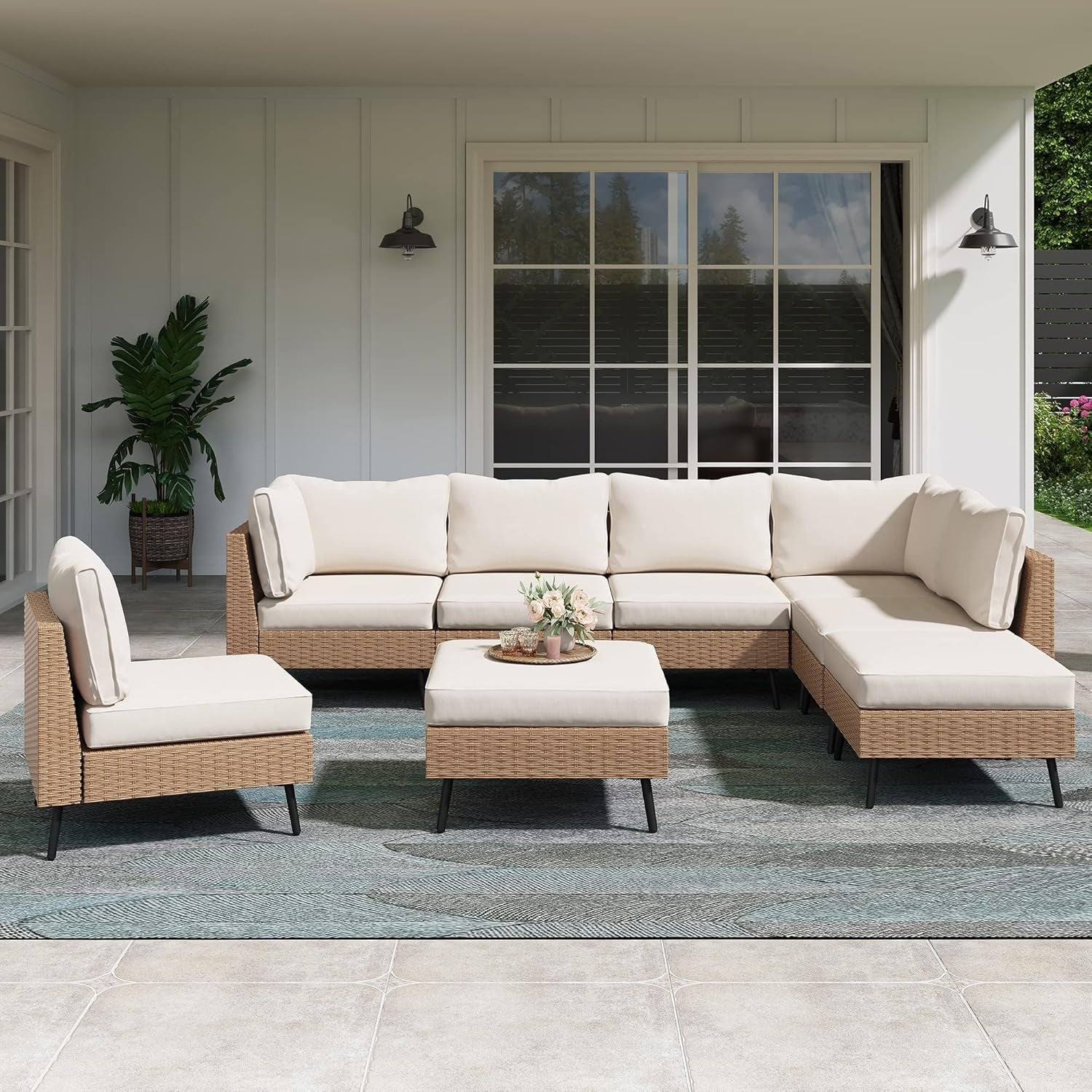Outdoor Rattan Wicker 8-Seater Sofa Set