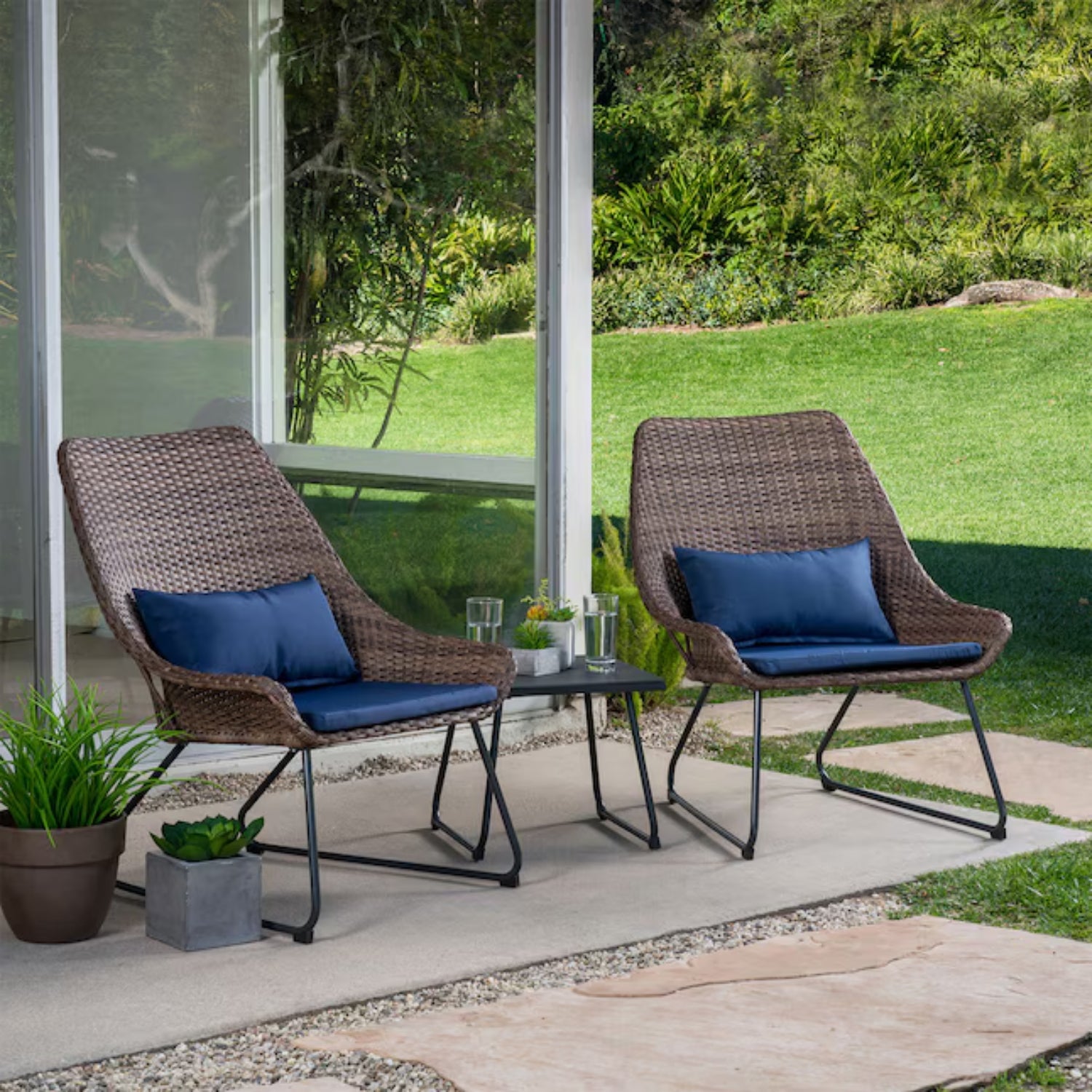 Outdoor Rattan Wicker 3-Piece Patio Set