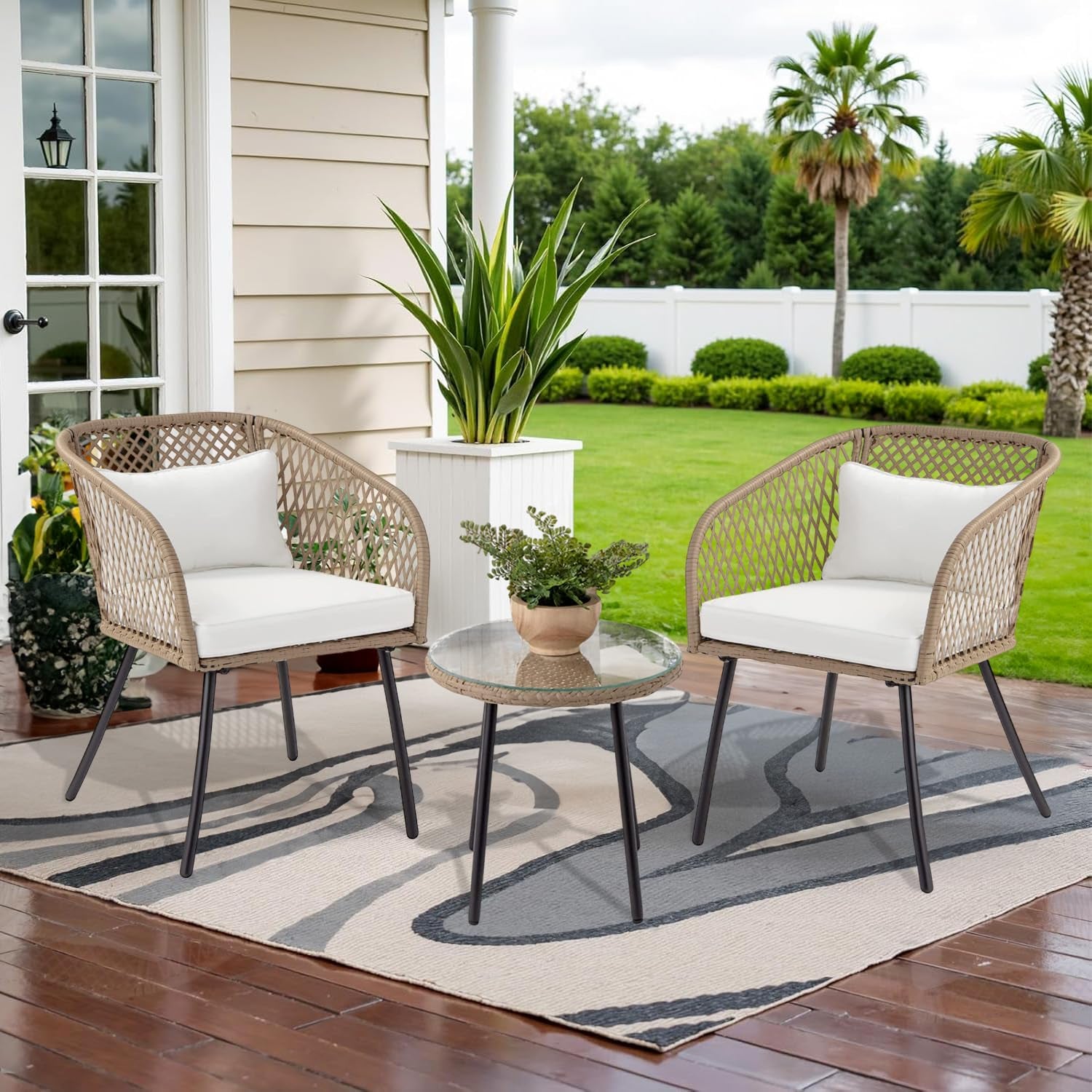 Outdoor Wicker 3-Piece Patio Set