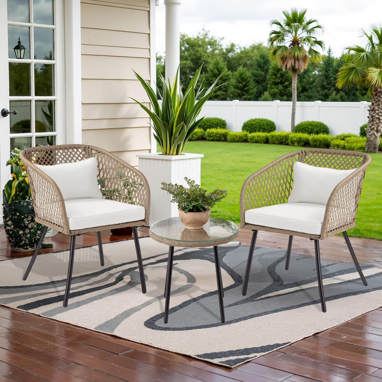 Outdoor Wicker 3-Piece Patio Set