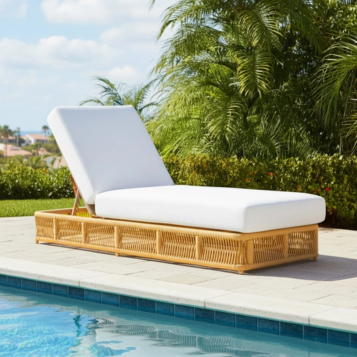 Outdoor All-Weather Rope Lounger with Cushions