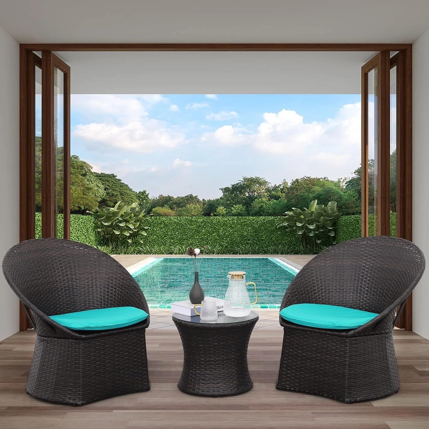 3-Piece Outdoor Rattan Wicker Patio Set