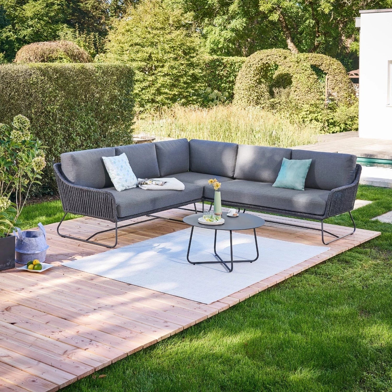 5-Seater L-Shape Outdoor Rope Sofa Set