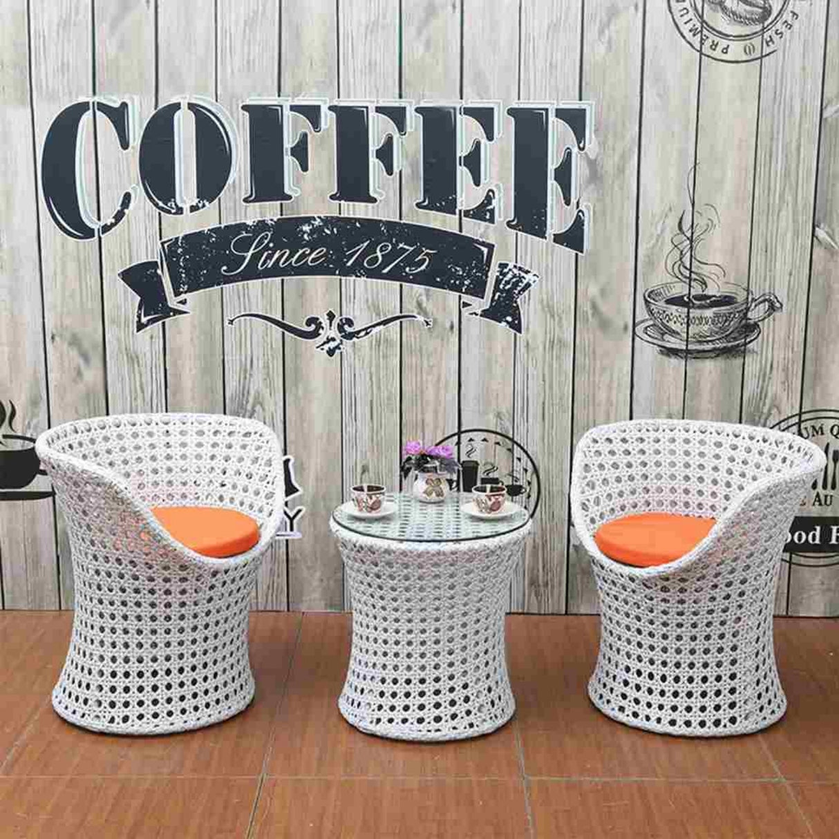 3-Piece Outdoor Rattan Wicker Conversation Set