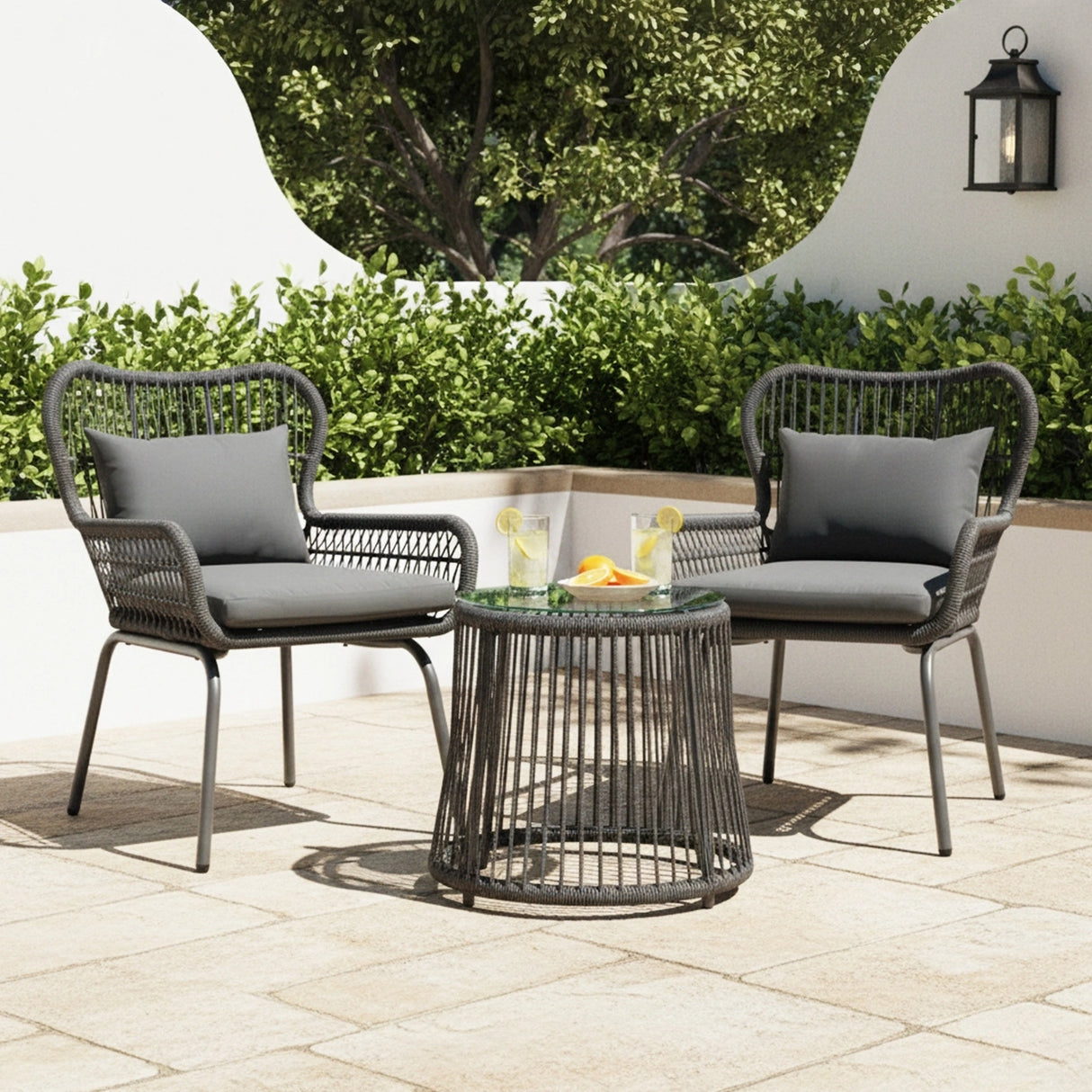 Outdoor Patio Garden 3 Piece All Weather Resistant Furniture Set