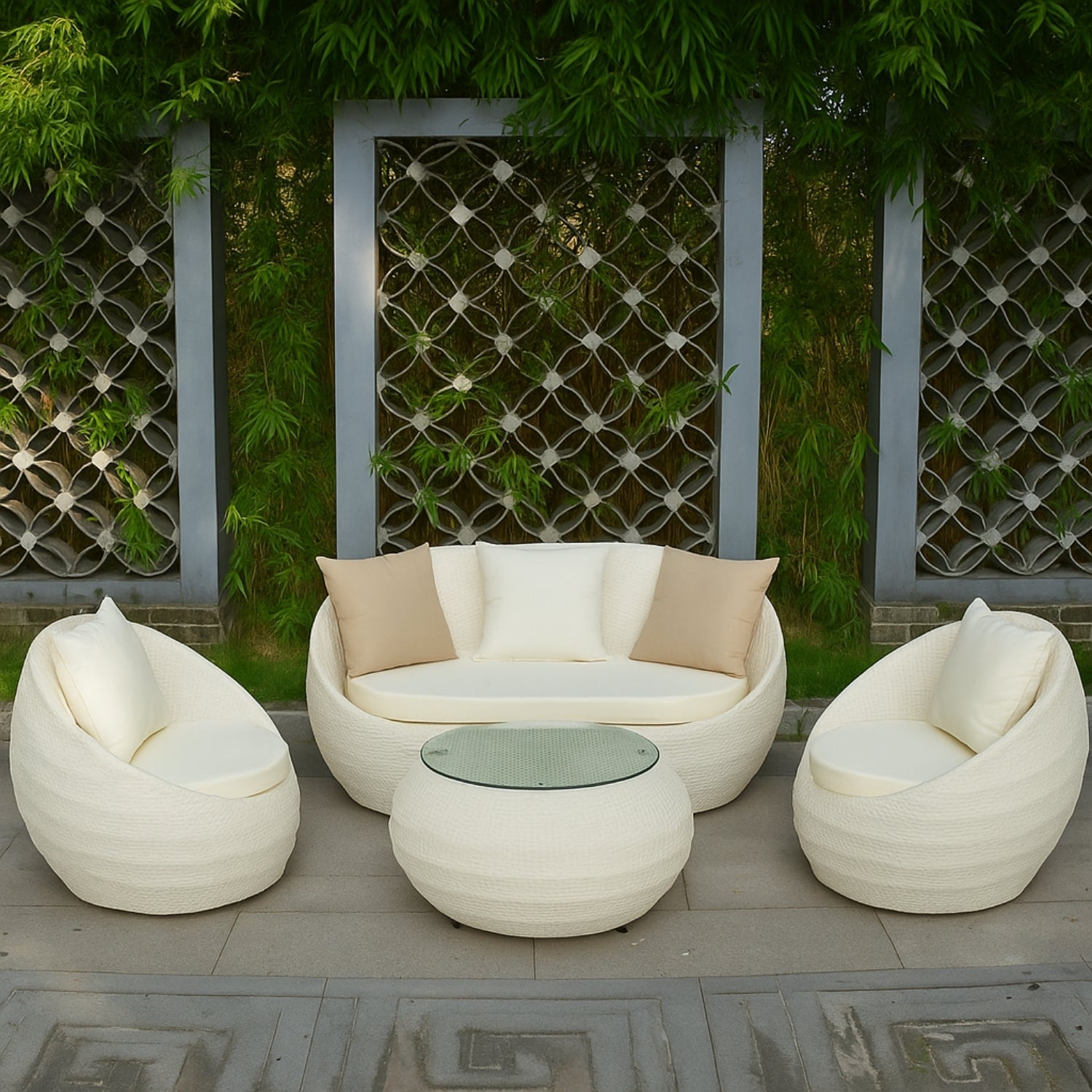 4-Piece Outdoor Rattan Wicker Patio Sofa Set