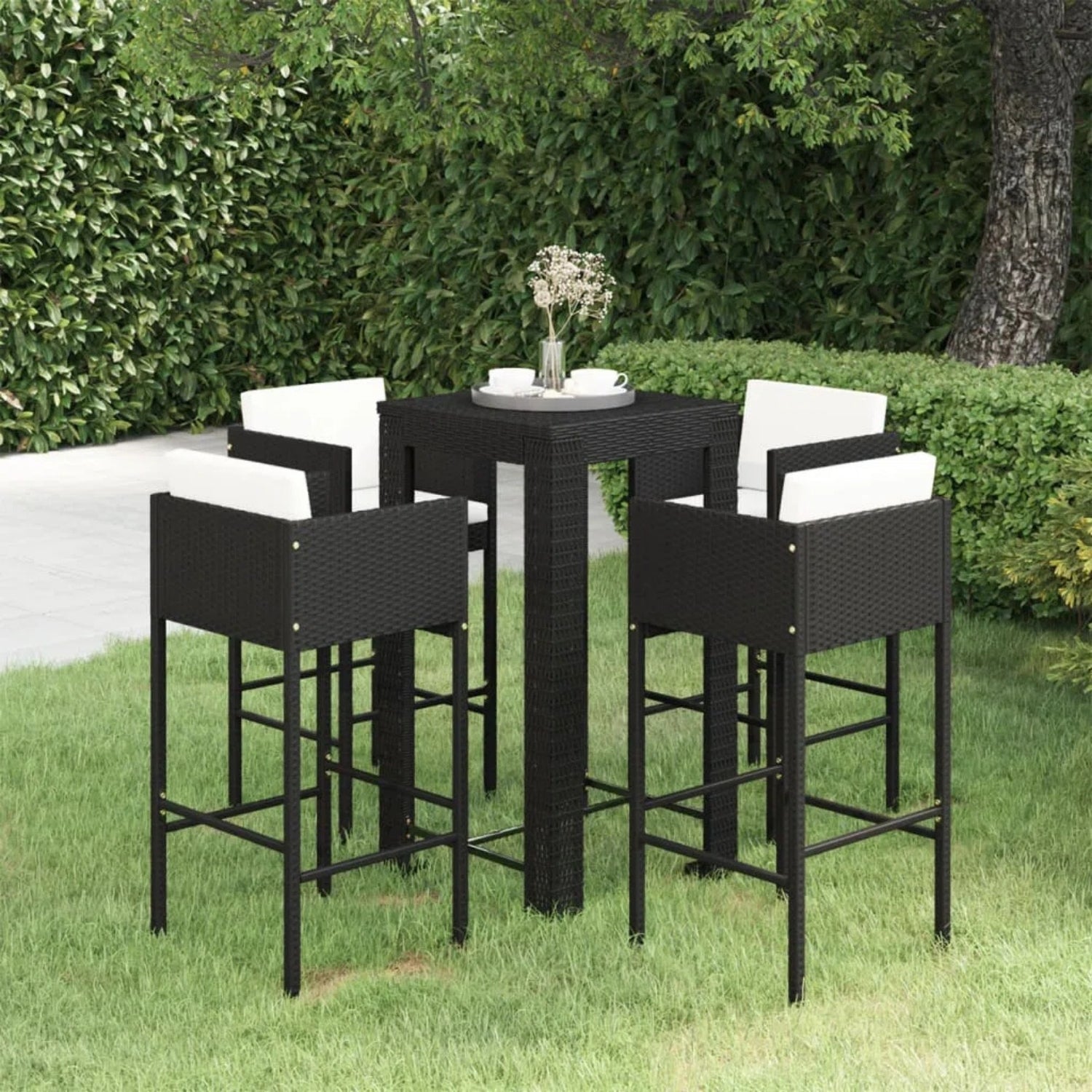 5-Piece Outdoor Rattan Wicker Bar Set