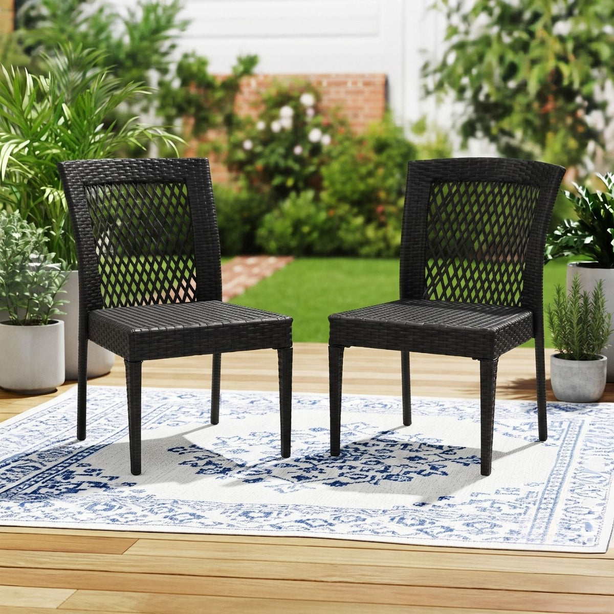 Outdoor Rattan Wicker Patio Dining Chairs