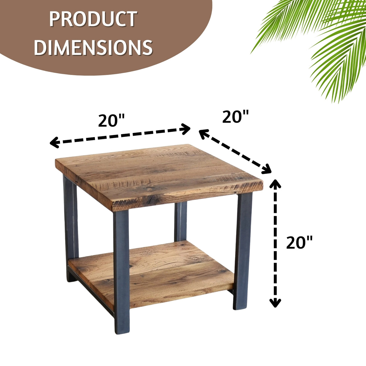 Solid Sheesham Wood Top 2-Tier Coffee Table