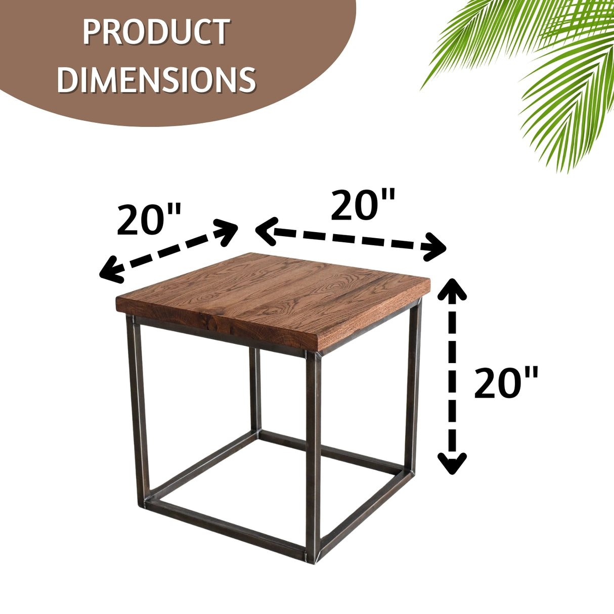 Modern Solid Sheesham Wood Top End Table