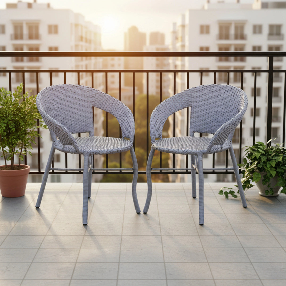 3-Piece Outdoor Rattan Wicker Patio Bistro Set